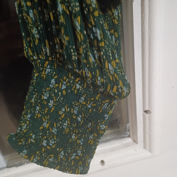 Free People Dark Green Floral Blouse - Picture 4 of 6